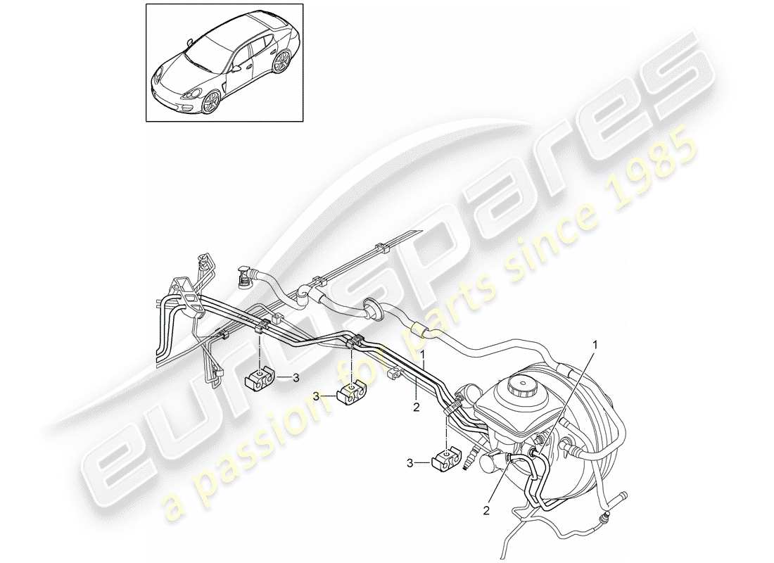 porsche 2016 (panamera 970) conduites de frein schéma des pièces