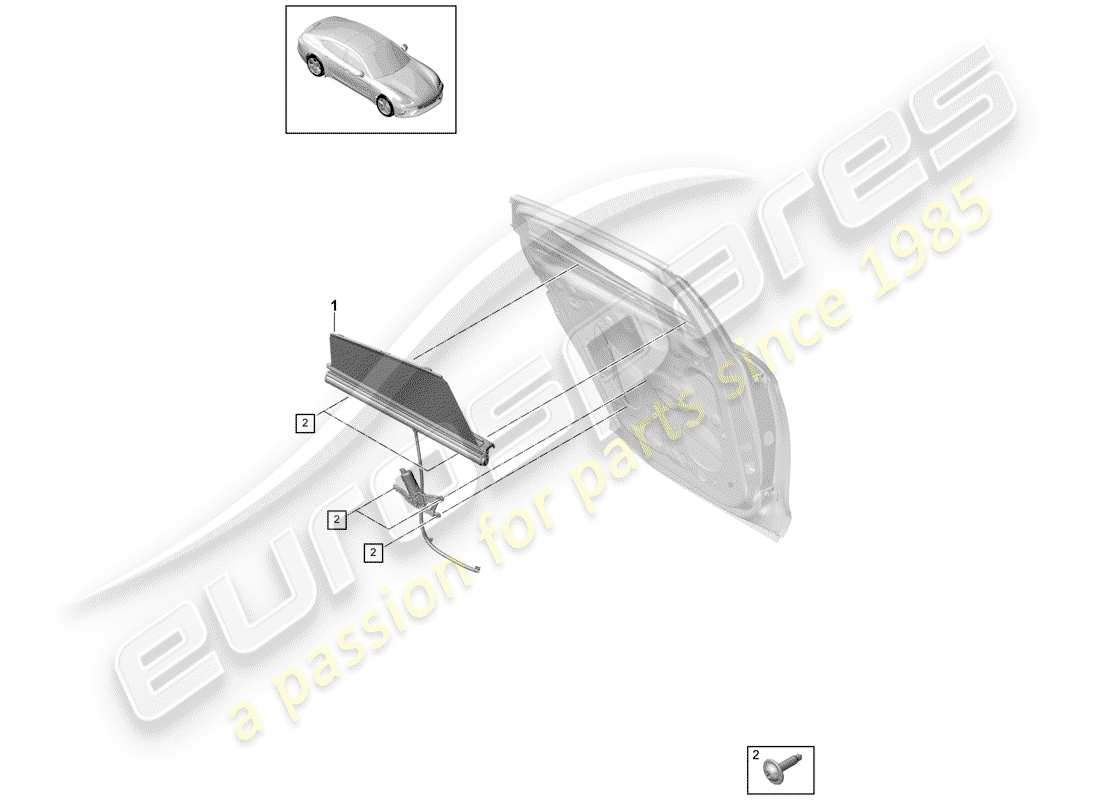 porsche 2019 (panamera 971-1) diagramme de pièce aveugle