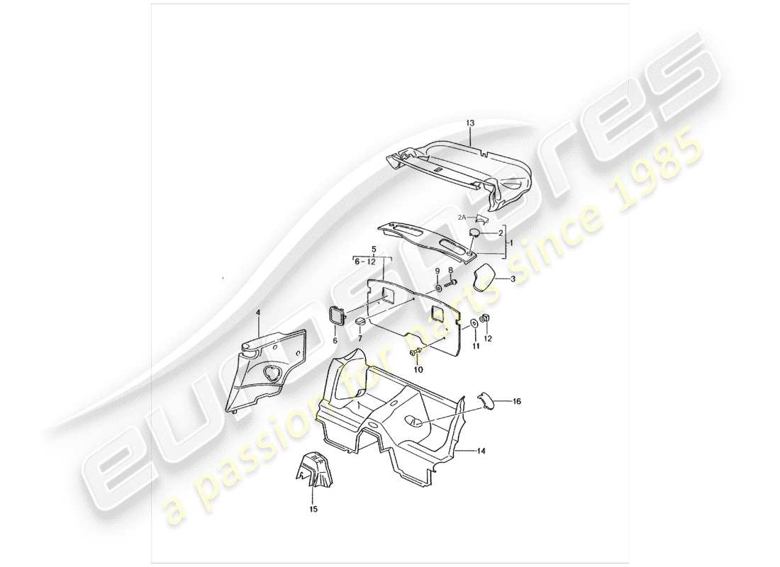 porsche 2000 (996) garnitures schéma des pièces