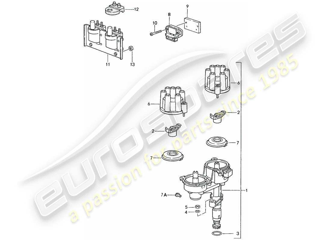 porsche 1998 (993) électrique du moteur 1 schéma des pièces