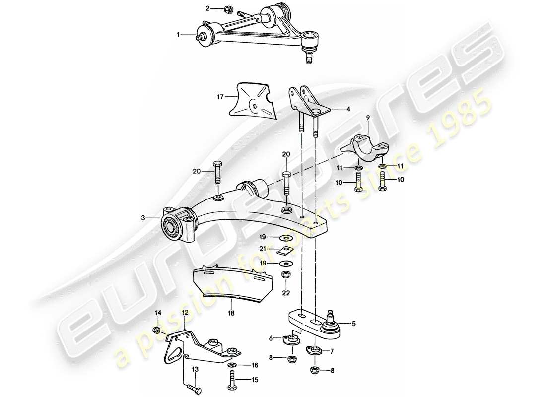 porsche 1978 (928) bras de commande de voie - voir informations techniques - gr. 4 nr. 1/84 diagramme de pièce