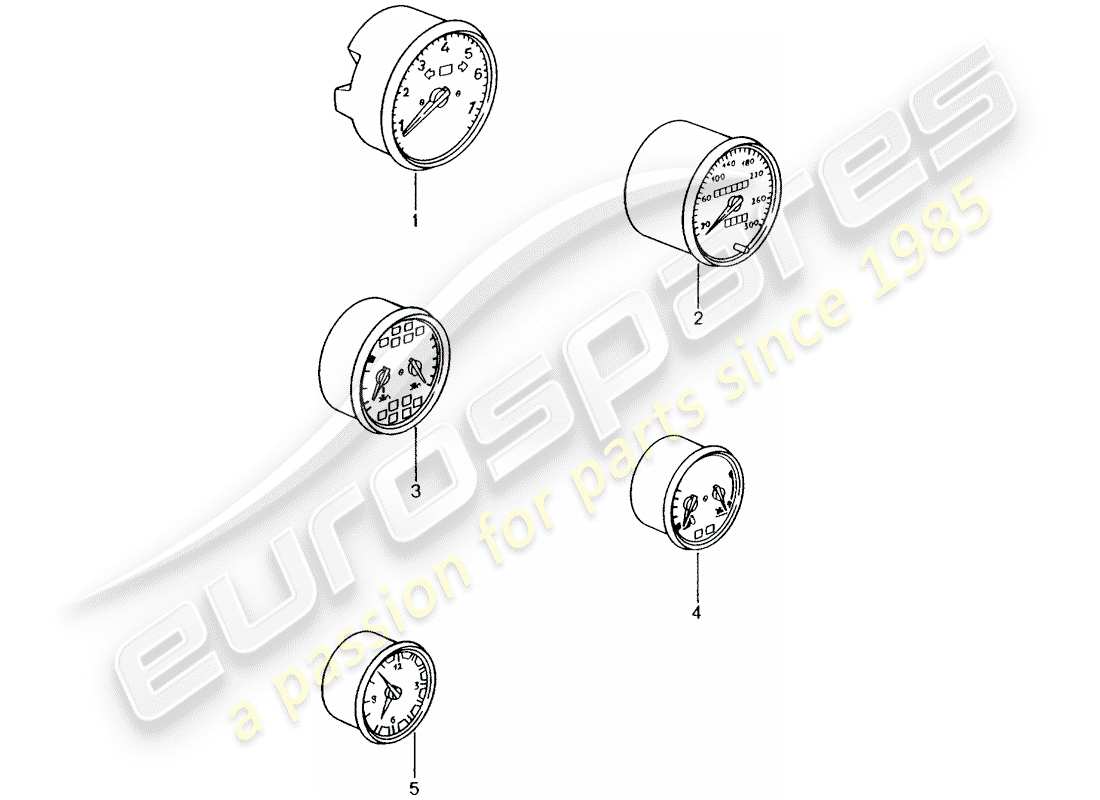 porsche 1991 (tequipment) instruments schéma des pièces