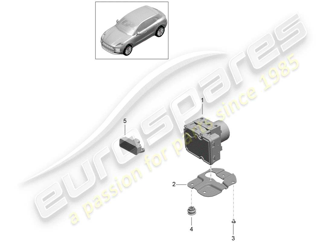 porsche 2019 (macan) unite hydraulique schéma des pièces