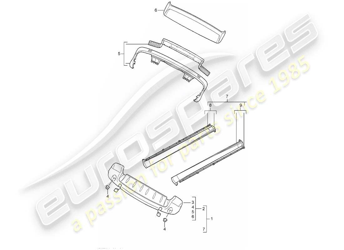 porsche 2014 (tequipment cayenne) pack conception sportive schéma des pièces
