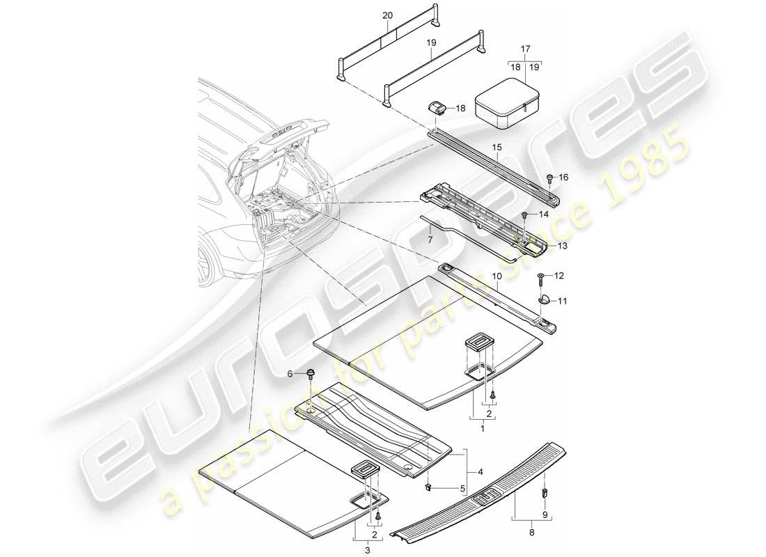 porsche 2011 (cayenne e2 92a) diagramme des pièces de doublure