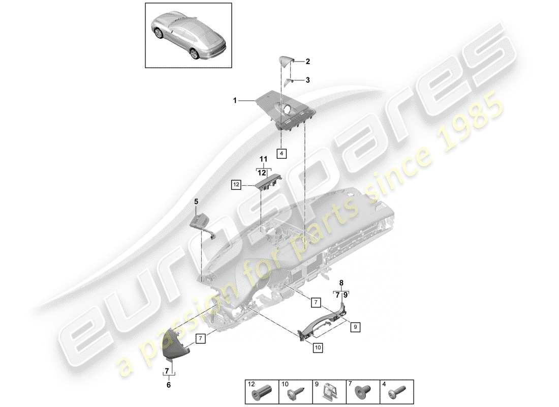 porsche 2020 (panamera 971-1) accessoires schéma des pièces