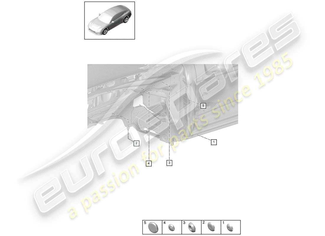 porsche 2019 (panamera 971-1) prise schéma des pièces