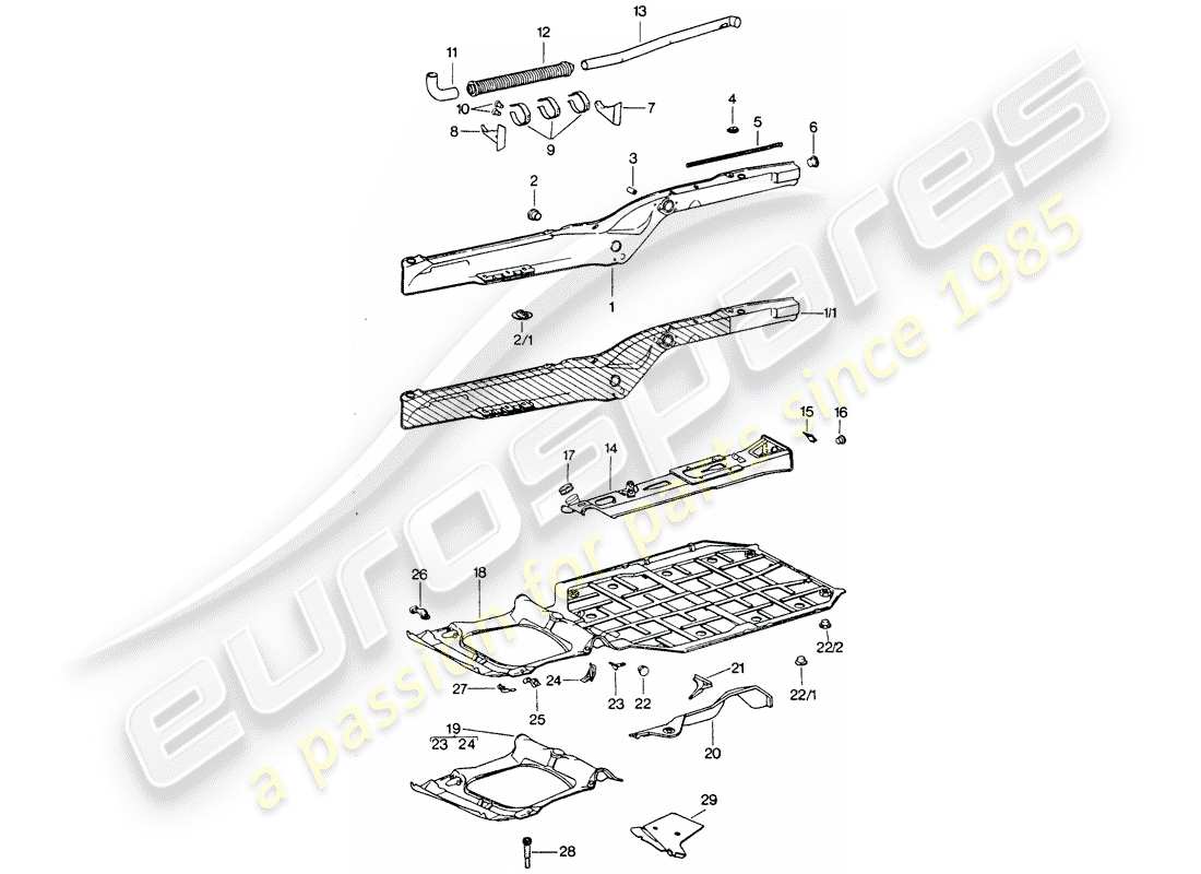 porsche 1976 (911 turbo) diagramme des pièces du cadre