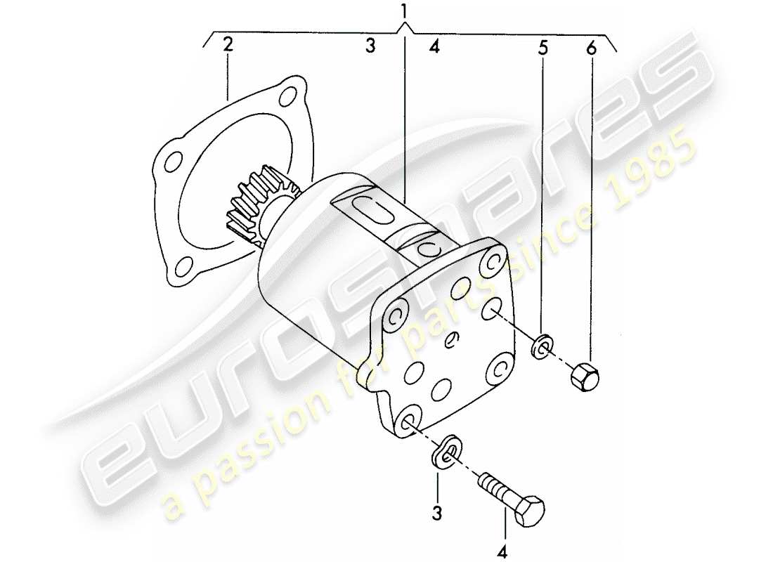 porsche 1964 (356b/356c) pompe à huile schéma des pièces
