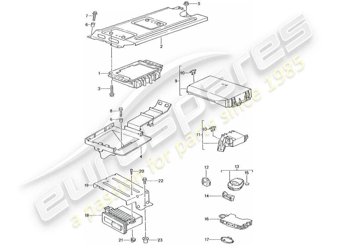porsche 2002 (996 turbo / gt2) unités de contrôle schéma des pièces