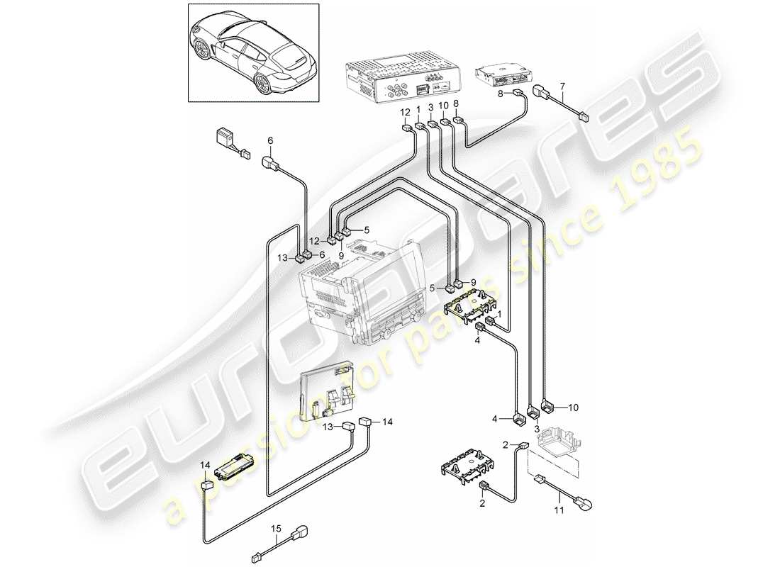 porsche 2011 (panamera 970) ligne de connexion schéma des pièces