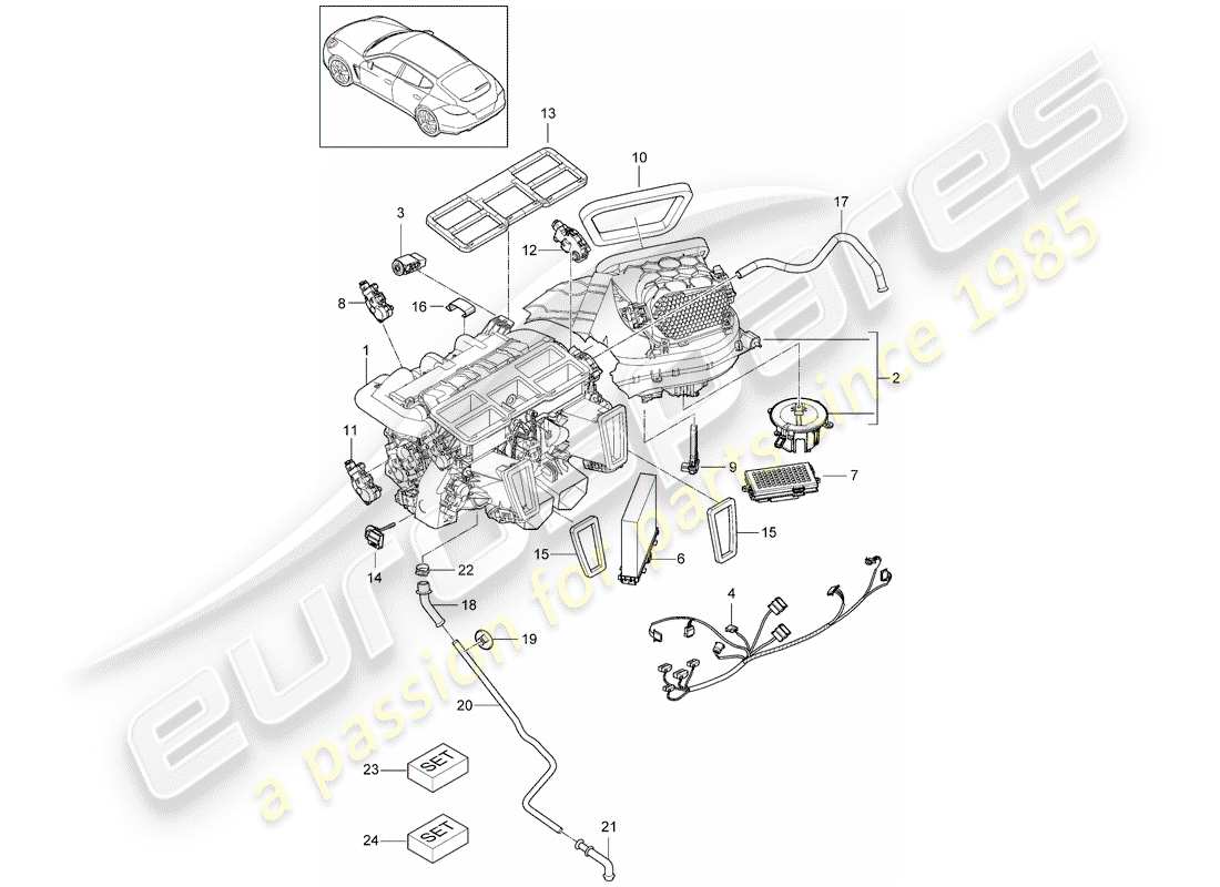 porsche 2011 (panamera 970) climatiseur schéma des pièces