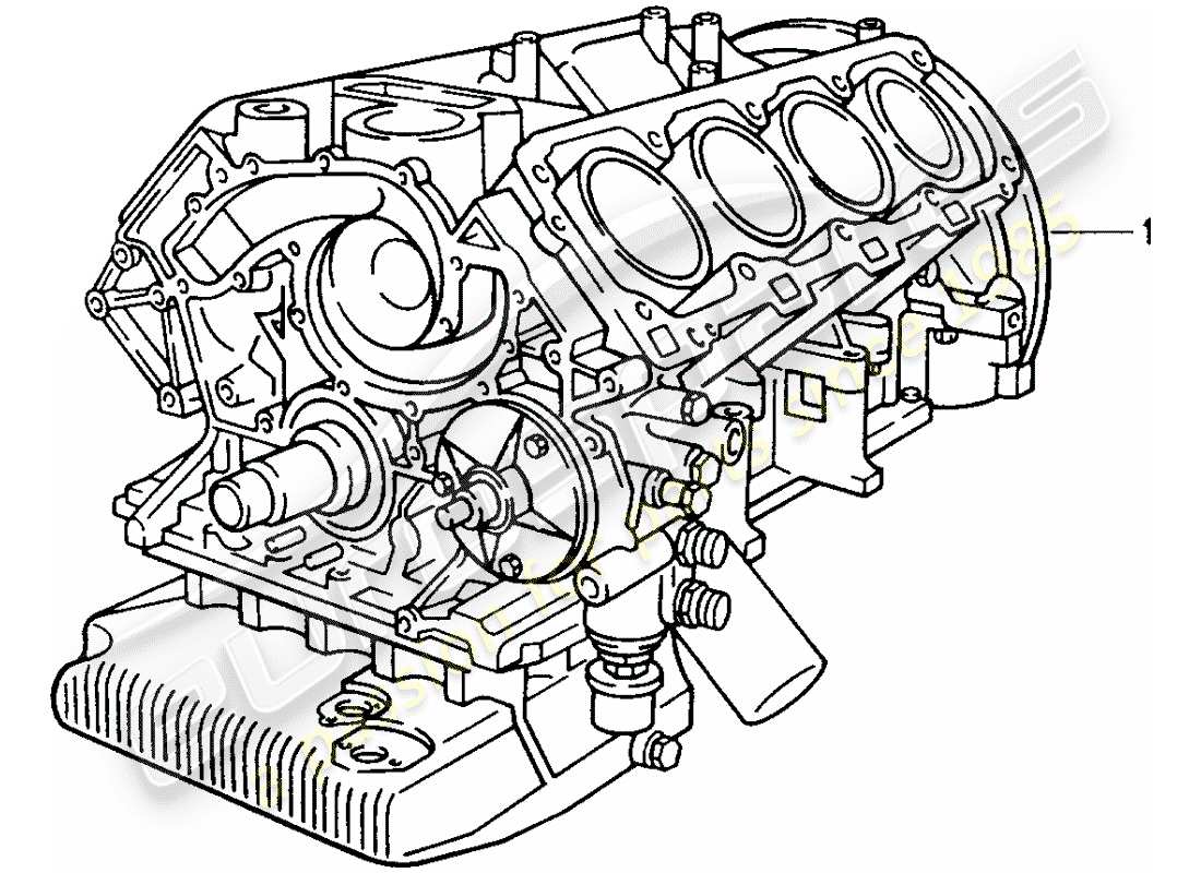 porsche replacement catalogue (1966) schéma des pièces du moteur court