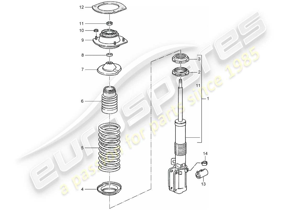 porsche 1998 (993) suspension - amortisseur - nouveau design - voir informations techniques - groupe 4 - nr. 145/15 – nr. 7/16 - modification - accessoires - attention schéma des pièces