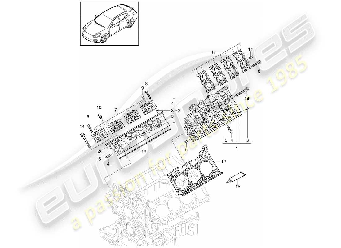 porsche 2013 (panamera 970) culasse schéma des pièces