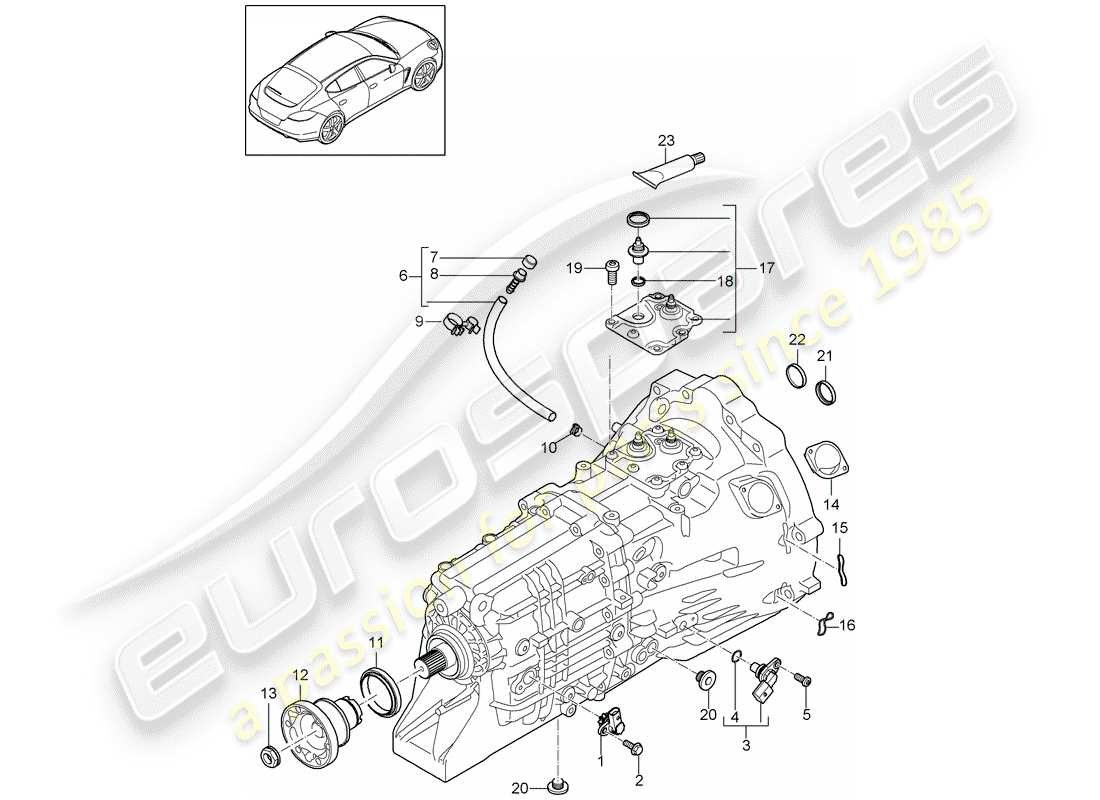 porsche 2012 (panamera 970) transmission de remplacement schéma des pièces