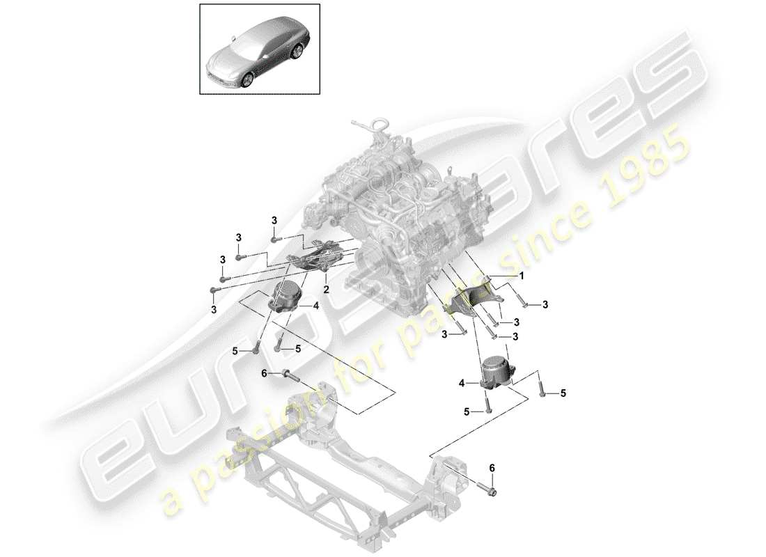 porsche 2020 (panamera 971-1) matériel de levage de moteur schéma des pièces