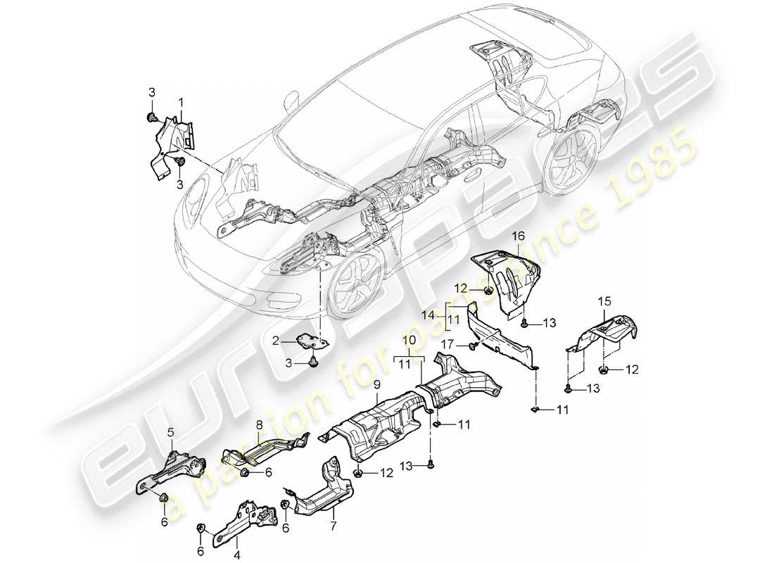 porsche 2011 (panamera 970) garnitures schéma des pièces