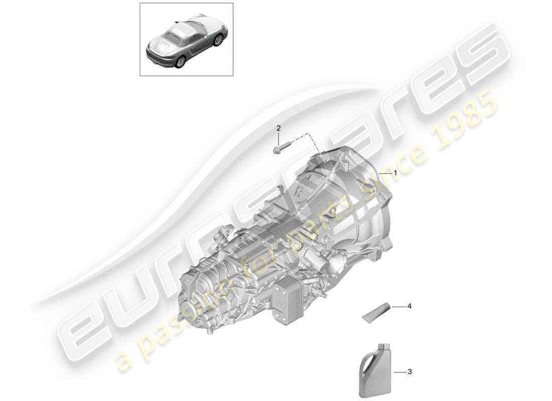 porsche 2017 (718 boxster) boîte de vitesses manuelle schéma des pièces