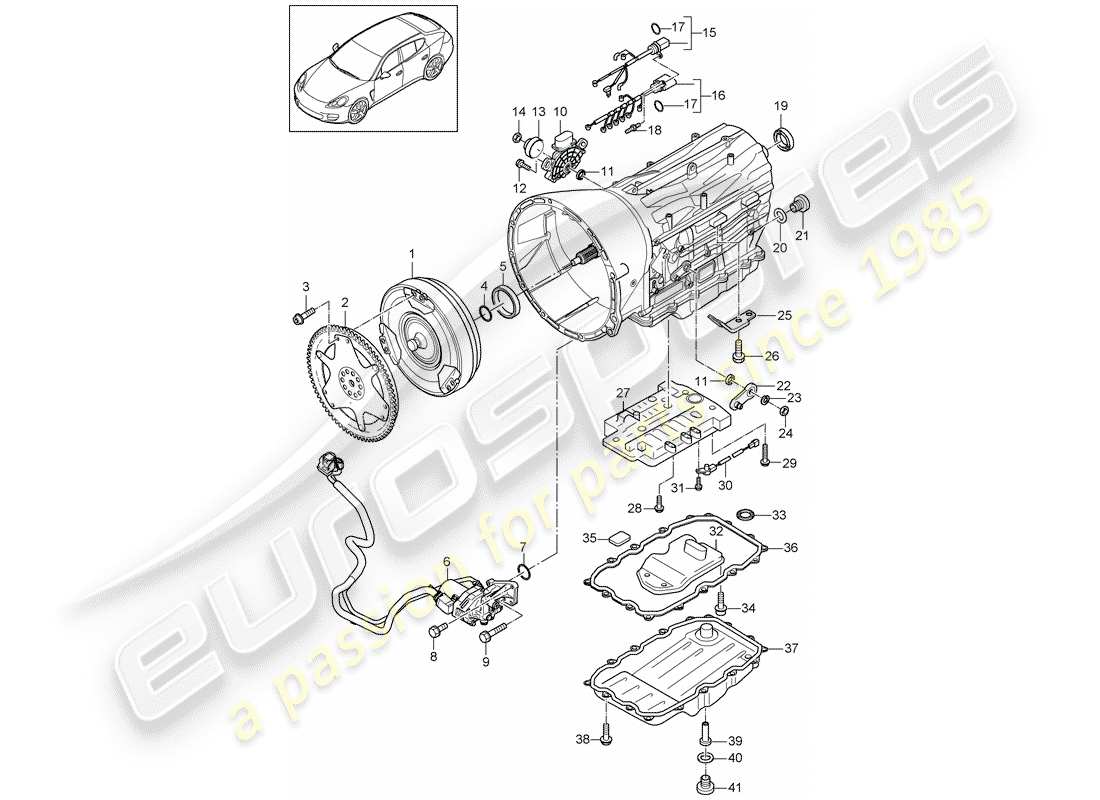 porsche 2012 (panamera 970) transmission de remplacement schéma des pièces