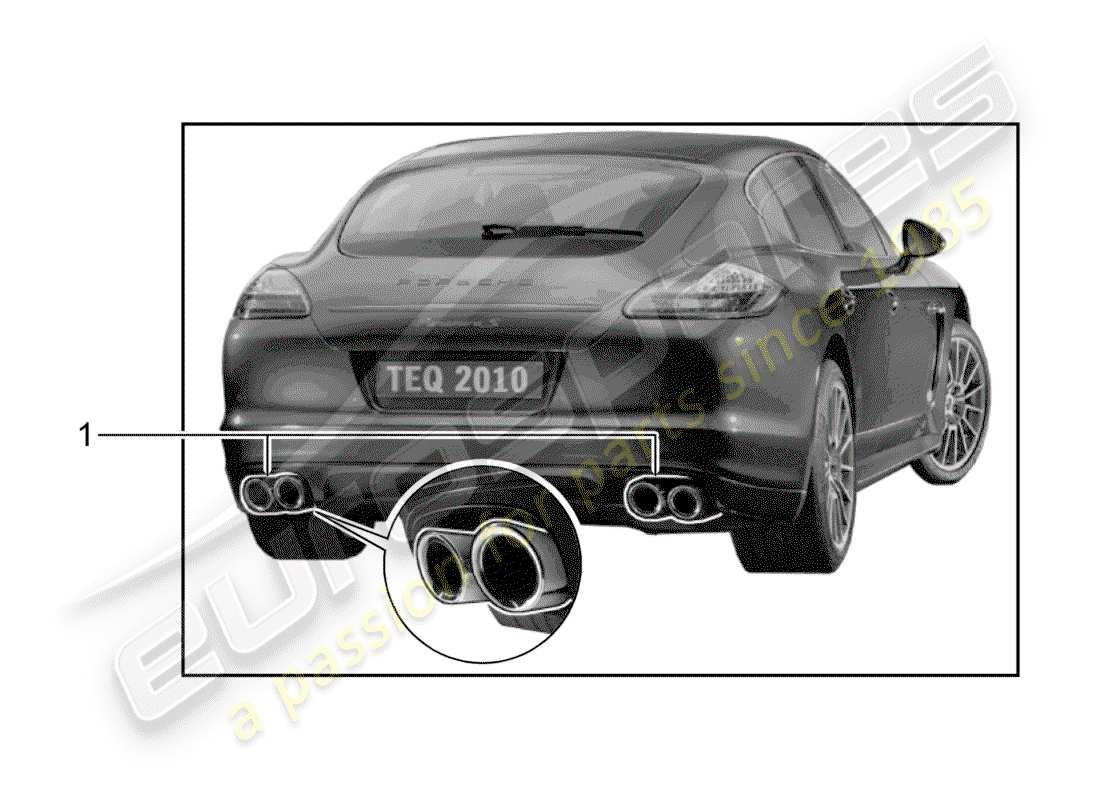 porsche 2019 (tequipment panamera) echappement schéma des pièces