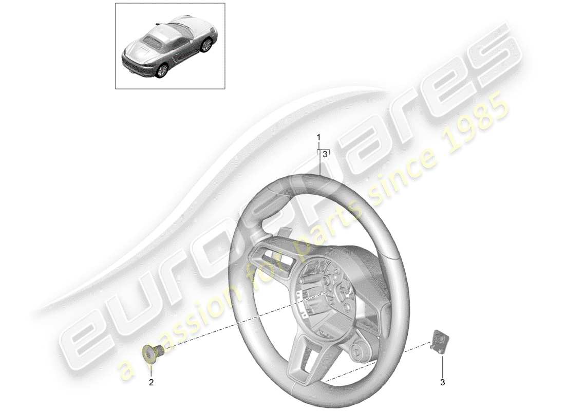 porsche 2019 (718 boxster) volant de direction schéma des pièces