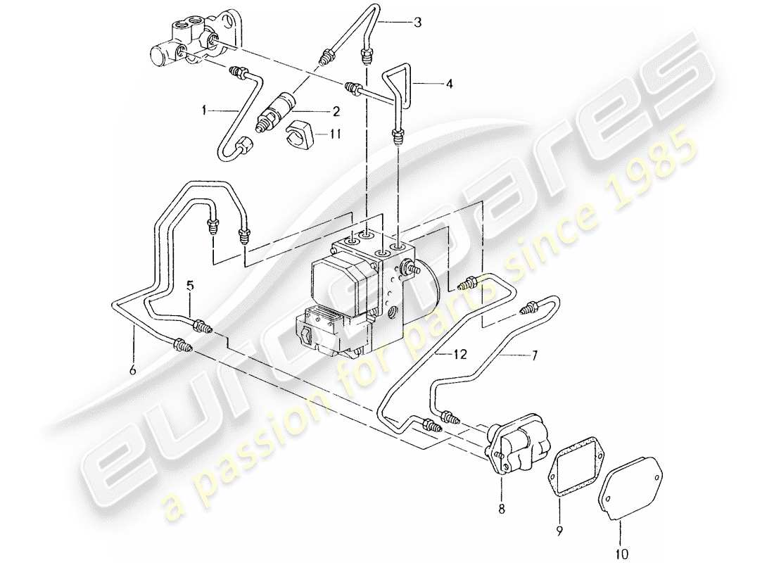 porsche 2003 (996) conduite de frein - avant schéma des pièces