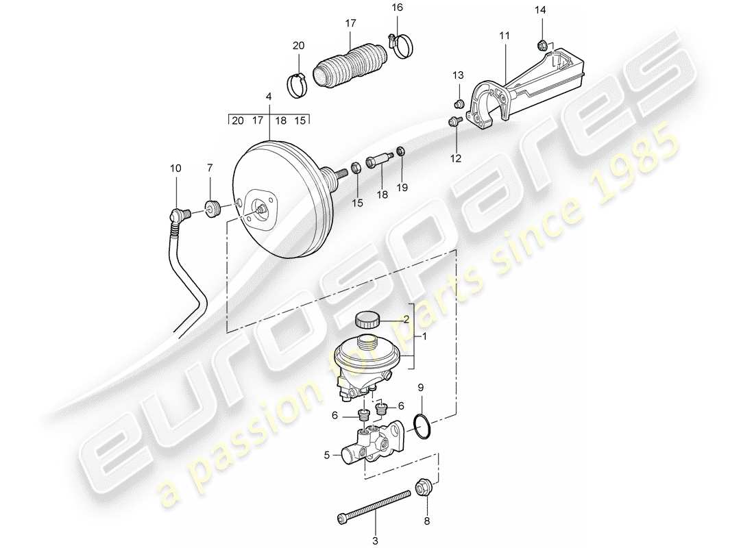 porsche 2009 997-2 turbo / gt2 maître cylindre de frein schéma des pièces