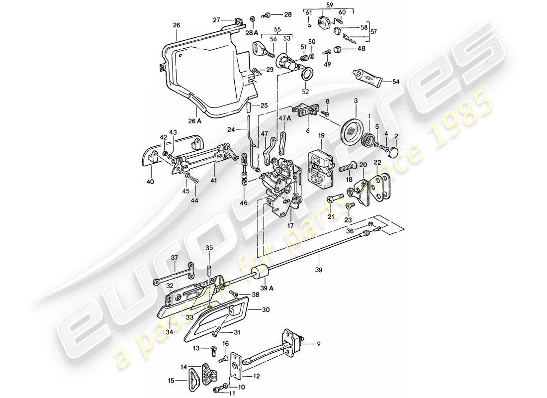 porsche 1986 (928) pièces d'installation - pour - porte schéma des pièces