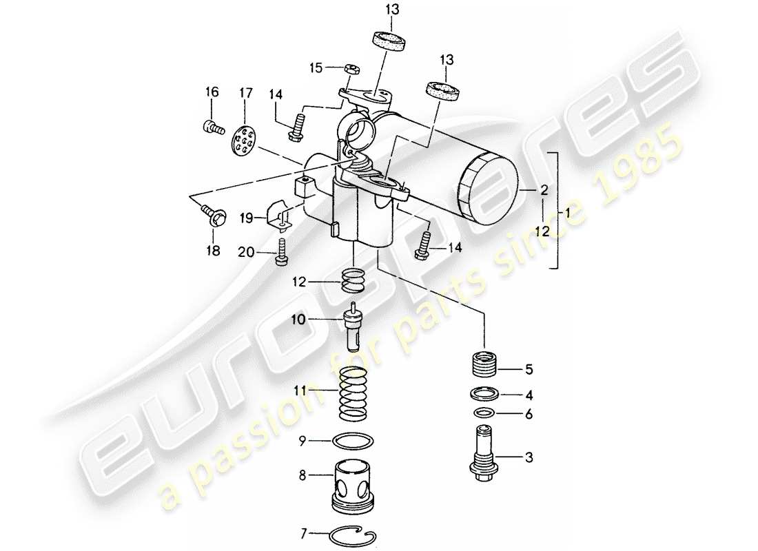 porsche 1998 (993) support - pour - filtre à huile - et - thermostat schéma des pièces