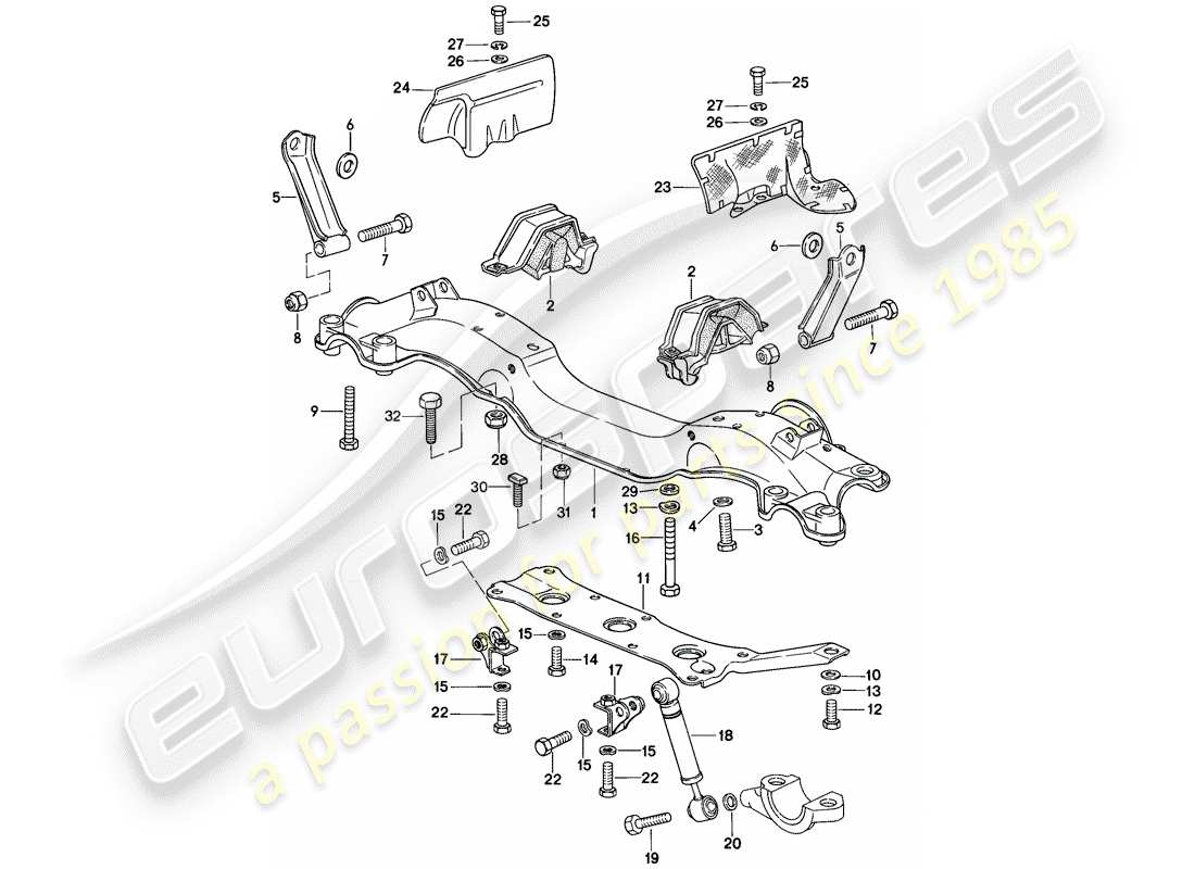 porsche 1981 (928) suspension du moteur schéma des pièces