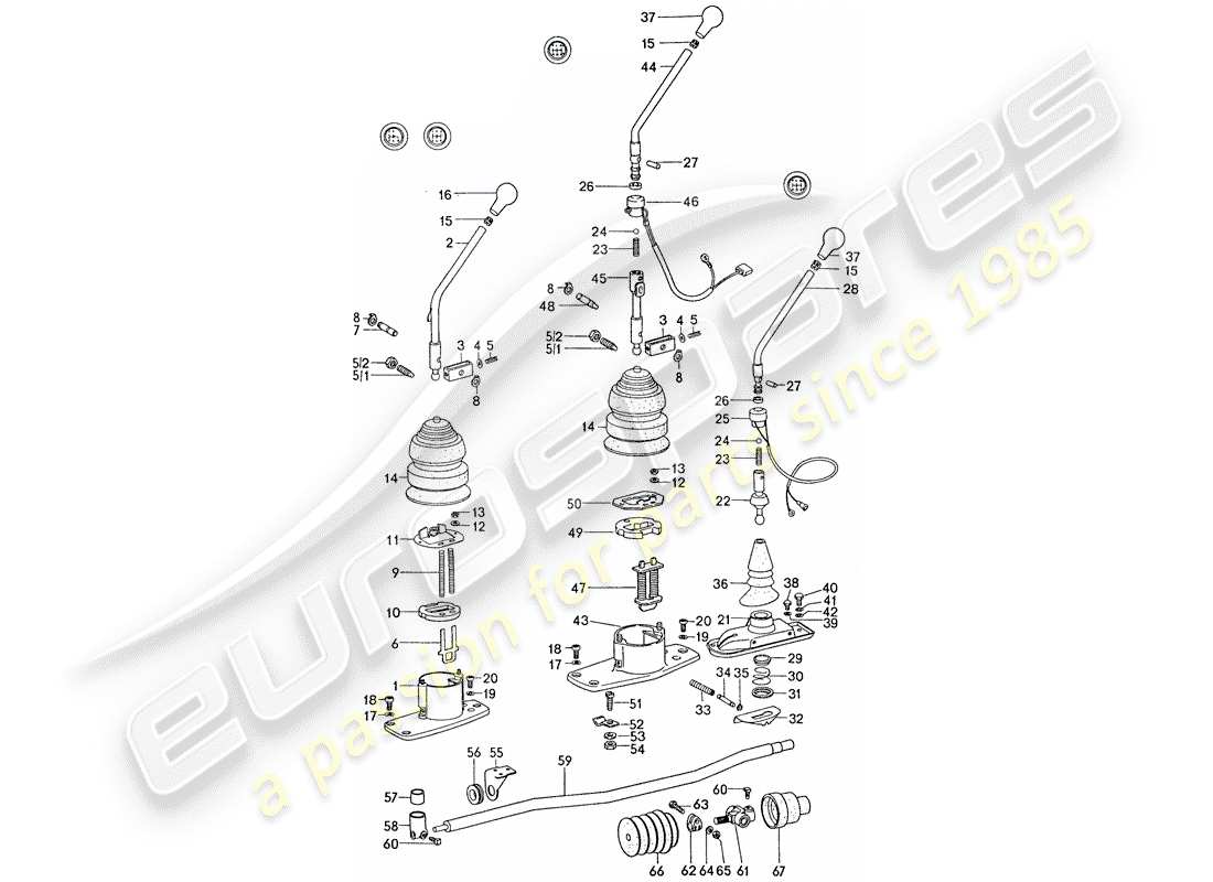 porsche 1977 (911) contrôle des transmissions schéma des pièces