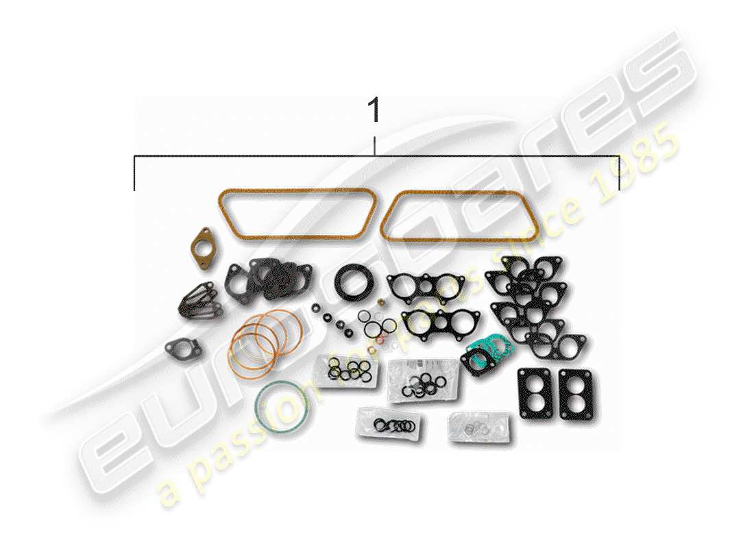porsche 1964 (356b/356c) jeu de joints - moteur - carter moteur - segments de piston schéma des pièces