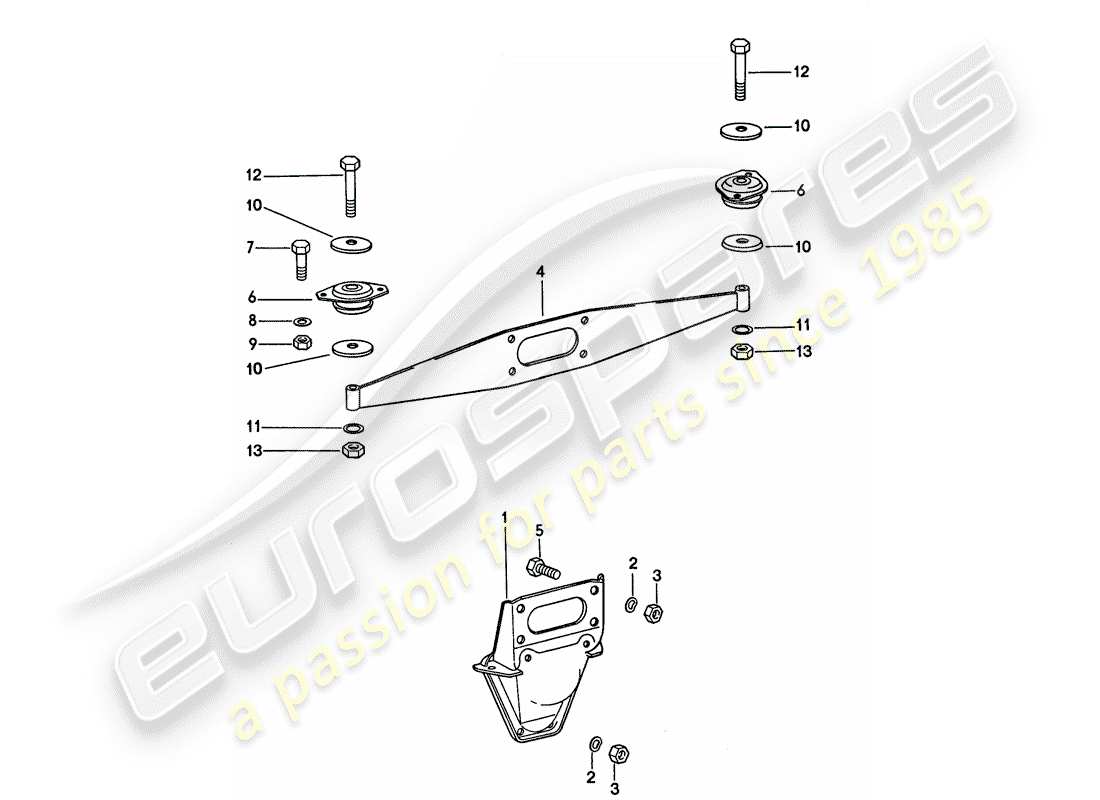 porsche 1976 (911) suspension du moteur schéma des pièces