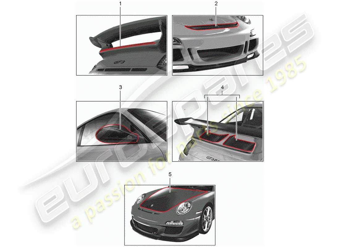 porsche 2006 (tequipment) sports automobiles schéma des pièces