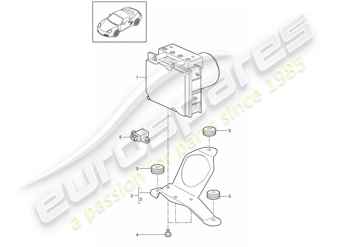 porsche 2011 (987 boxster) unite hydraulique schéma des pièces