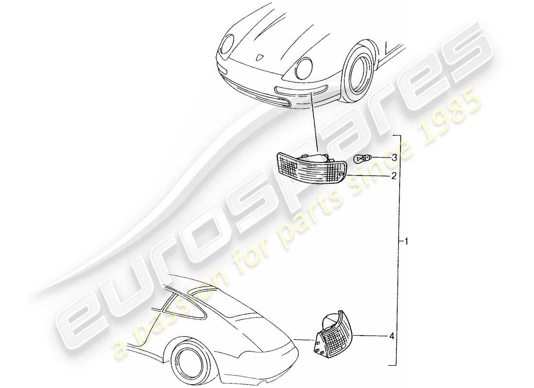 porsche 2011 (tequipment) clignotant schéma des pièces