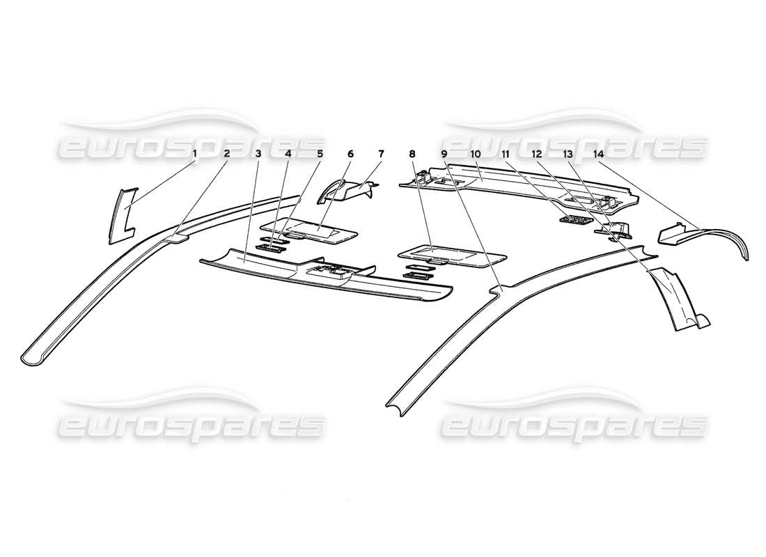 lamborghini diablo 6.0 (2001) garnitures de l'habitacle schéma des pièces