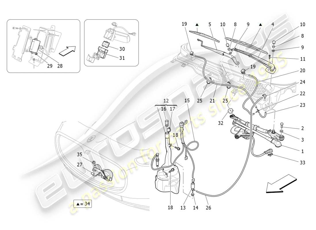 maserati granturismo s (2013) schéma des pièces des dispositifs externes du véhicule