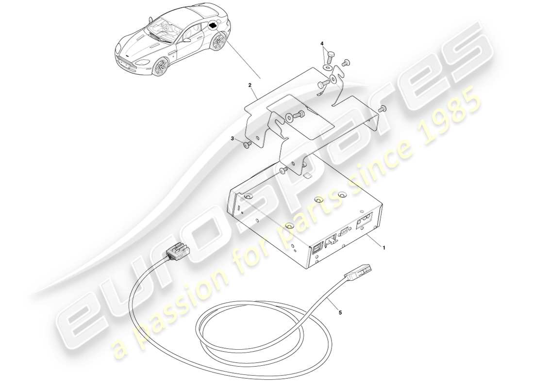 aston martin v8 vantage (2007) navigation, vers 12my diagramme de pièce