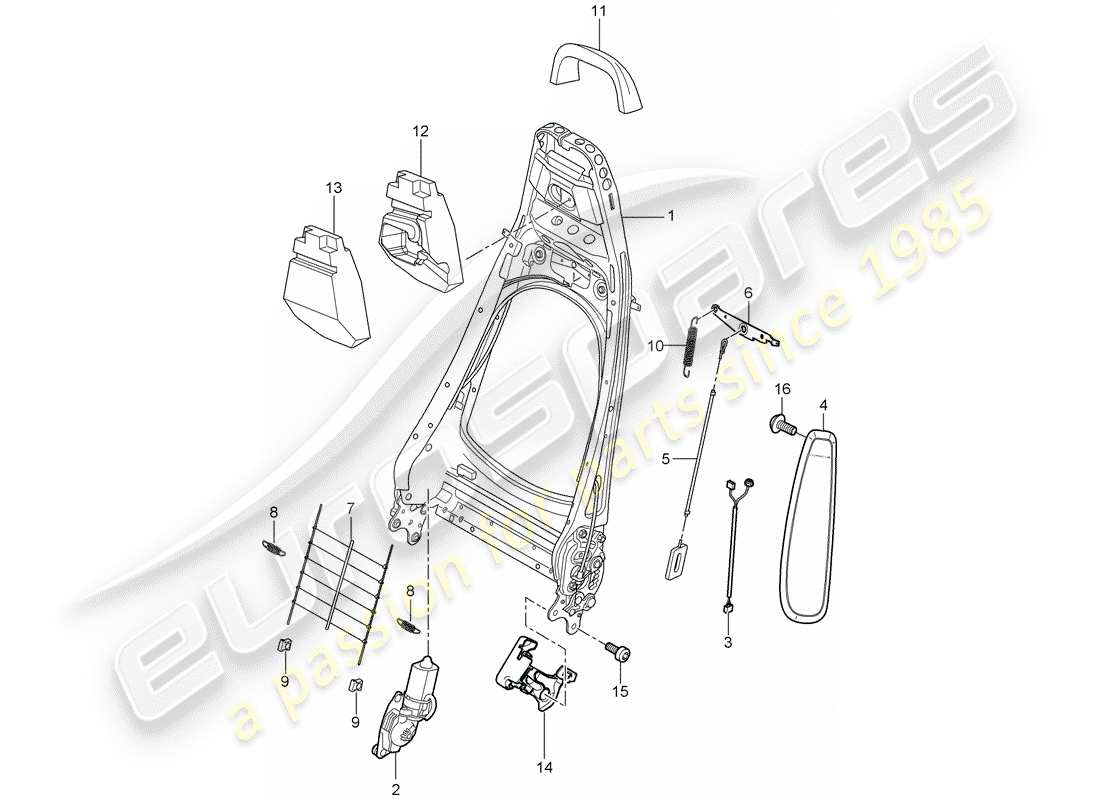 porsche 2009 997-2 turbo / gt2 cadre de dossier schéma des pièces