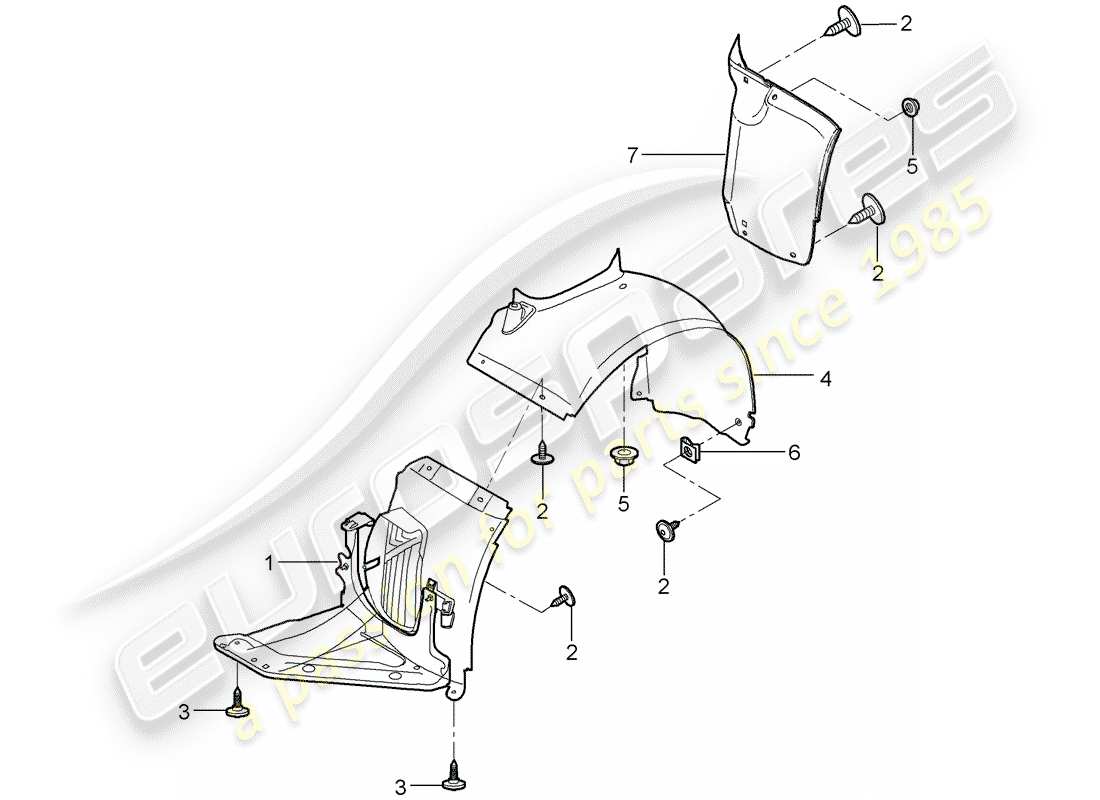 porsche 2006 (987 cayman) garnitures schéma des pièces