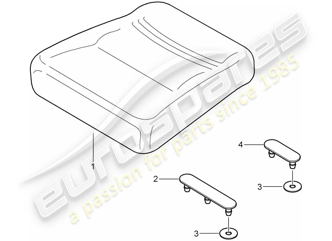 porsche 2009 997-2 turbo / gt2 coussin de siège arrière schéma des pièces