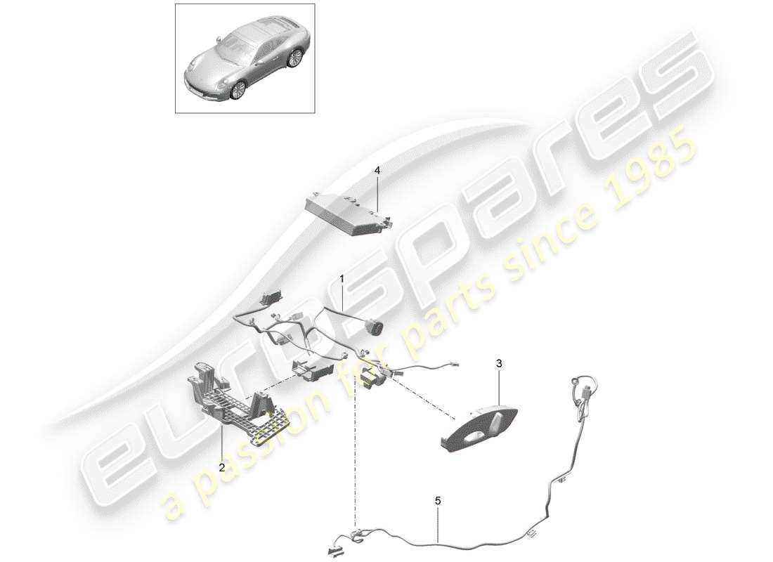 porsche 2017 (991-2) faisceau de câblage schéma des pièces