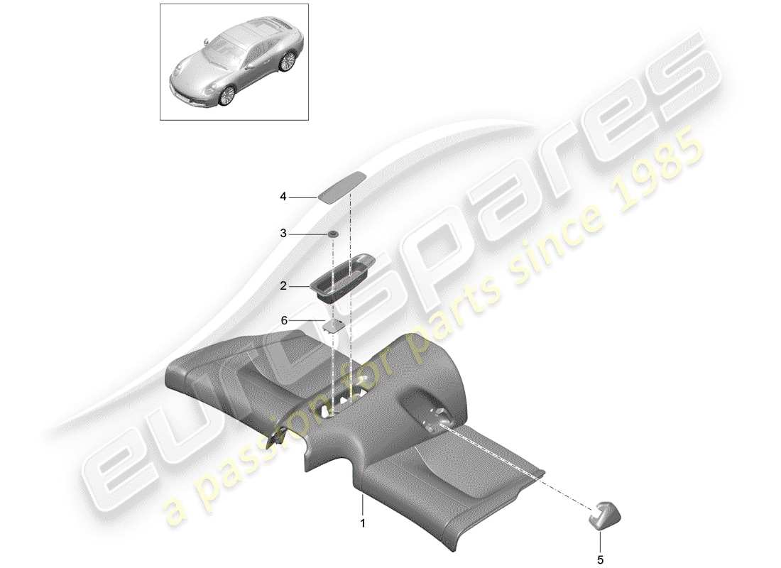 porsche 2020 (991-2) coussin de siège arrière schéma des pièces