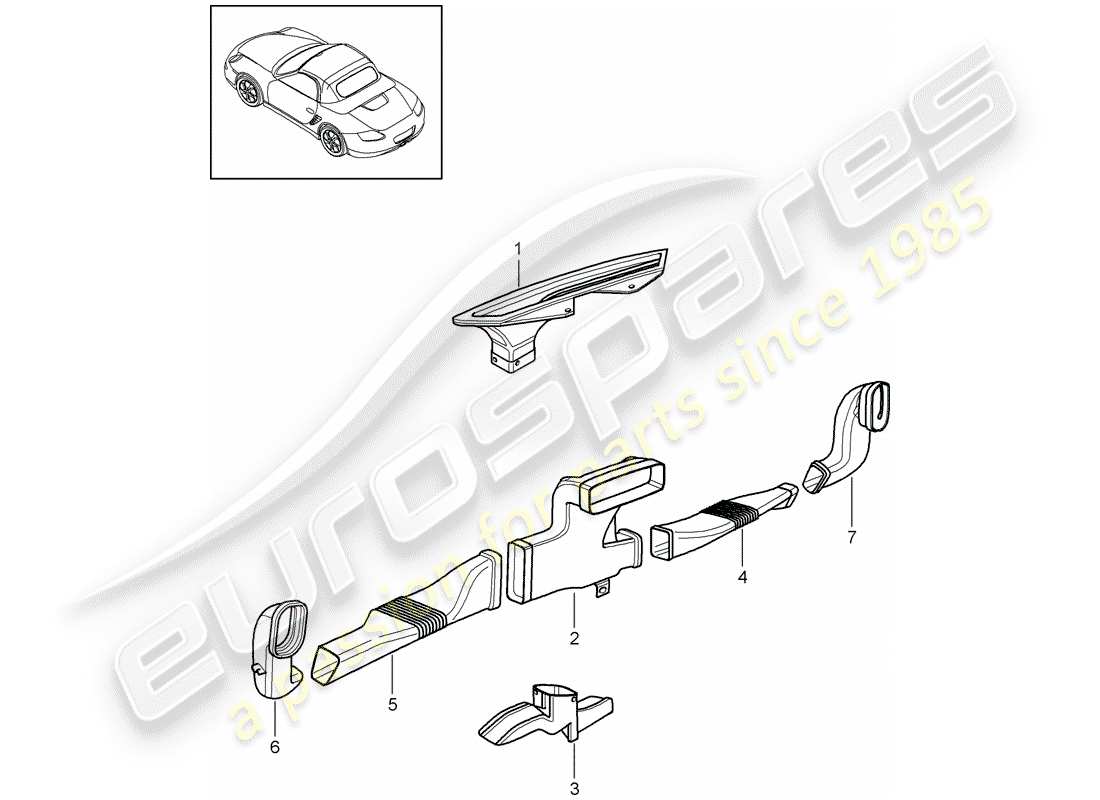 porsche 2011 (987 boxster) schéma des pièces du chauffage