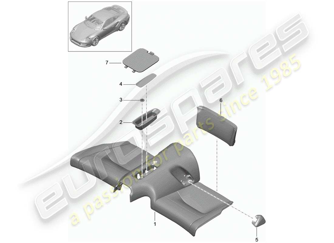 porsche 2014 (991-1 turbo) couverture diagramme de pièce
