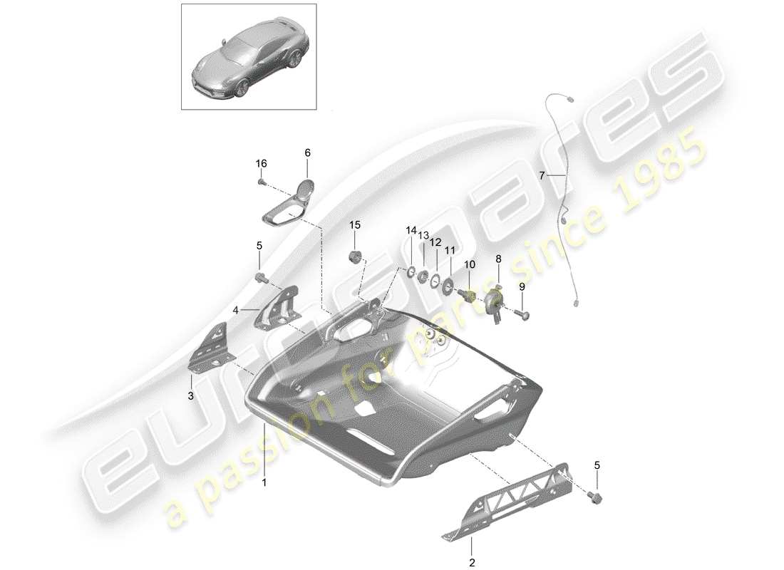 porsche 2014 (991-1 turbo) seat schéma des pièces