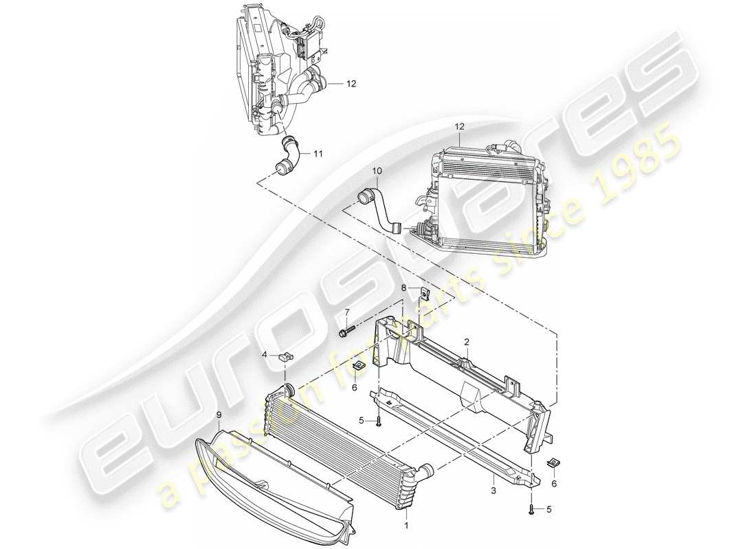 porsche 2006 (987 cayman) radiateur schéma des pièces