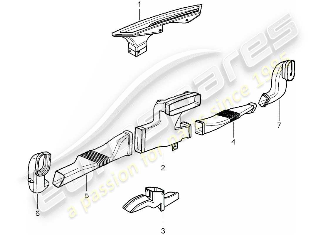 porsche 2008 (987 boxster) schéma des pièces du chauffage